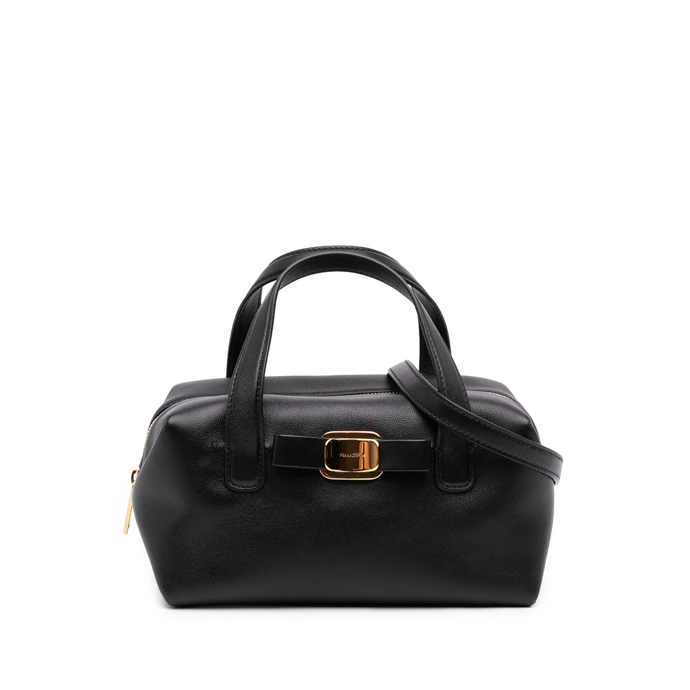 Pre-Loved Ferragamo Leather Vara Plate Convertible Bowling Bag